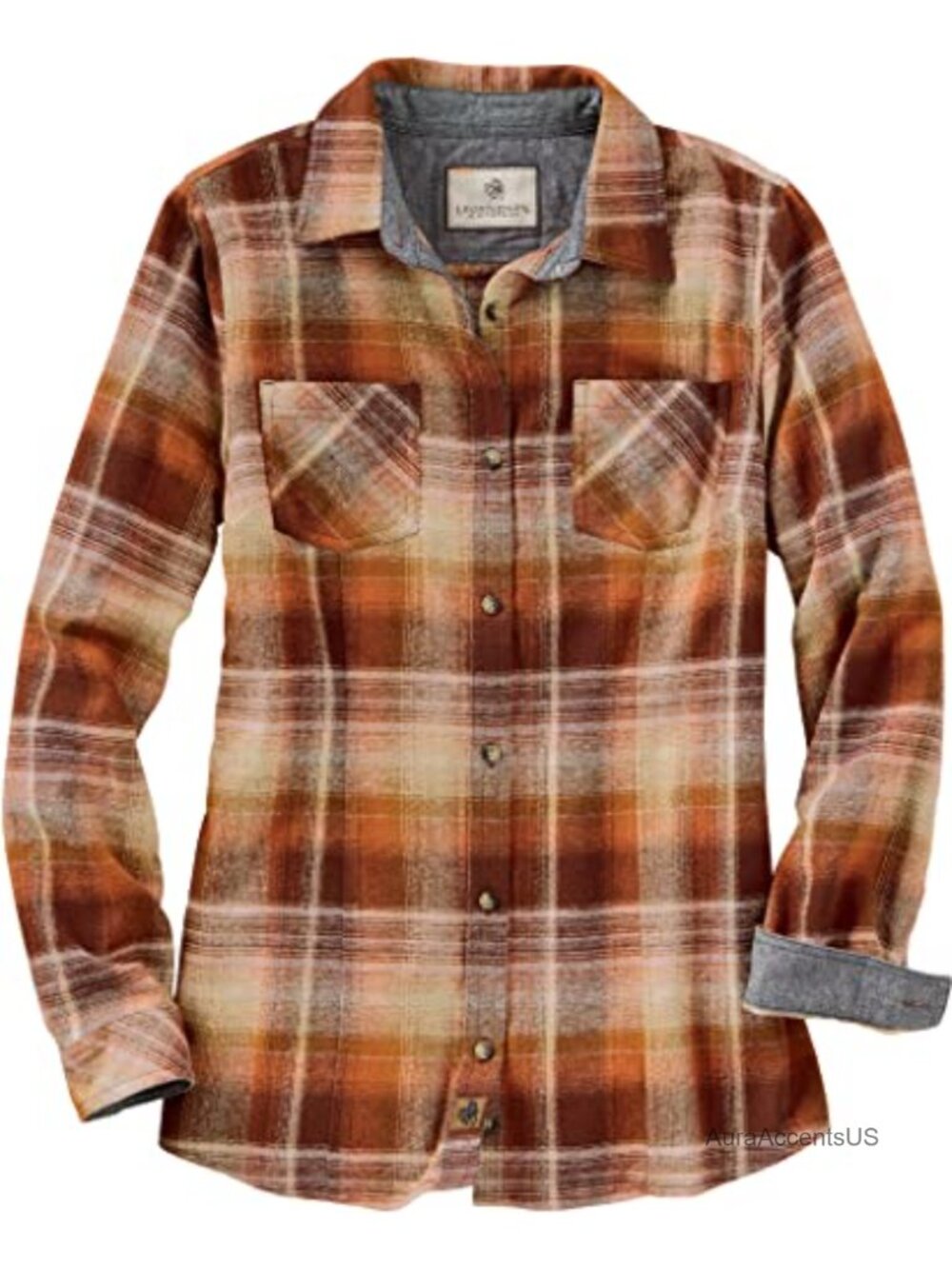 Women's Plaid Flannel Long Sleeve 100% Cotton Button-up Shirt Casual